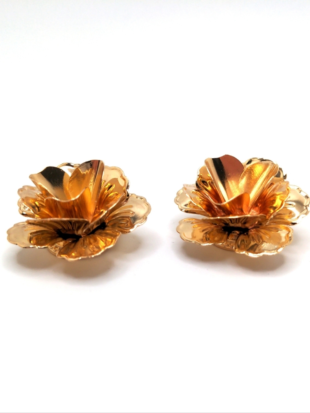 Big Gold Flower Statement Earrings